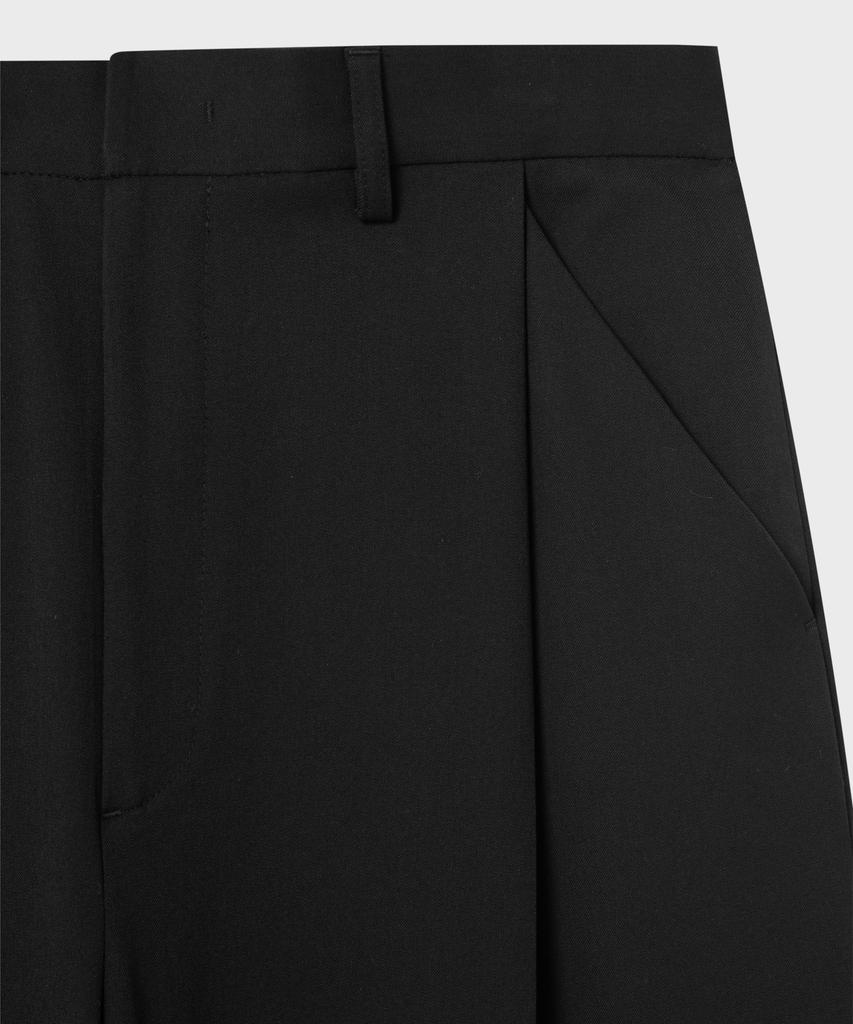 NONBLANK One-Pleat Curved Wide Slacks_Black