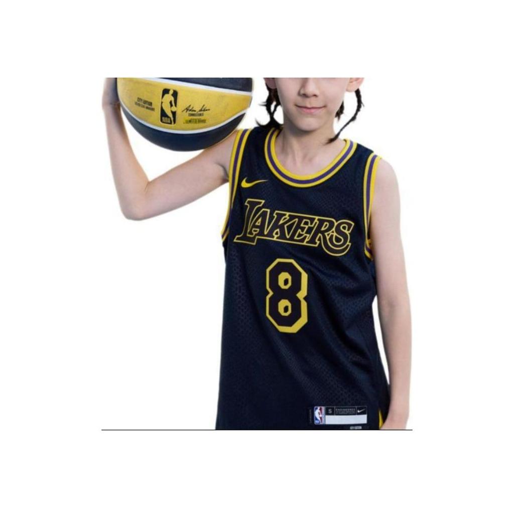 Nike NBA City Edition Los Angeles Lakers Kobe 8 & 24 Mamba Memorial Kids Tops Black 3Z2B7BYXP23-LAKKB