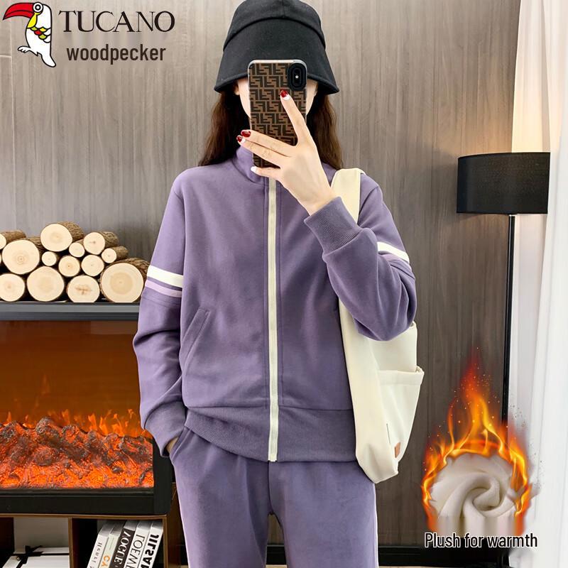 

Woodpecker Women s Fashion Stand Collar Sweatshirt Set M (Under 100 jin)