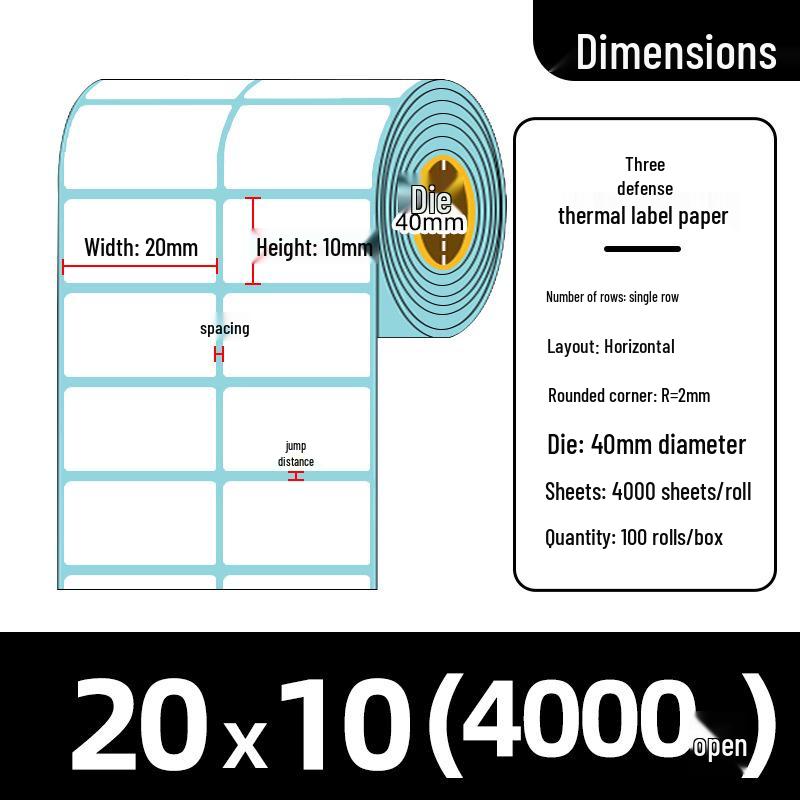 Durable Thermal Barcode Label Stickers - Single/Double/Multiple Rows