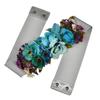 Blue Flower Silver Waist Cincher: Wide Belt with Sweet Decorative Design for Women