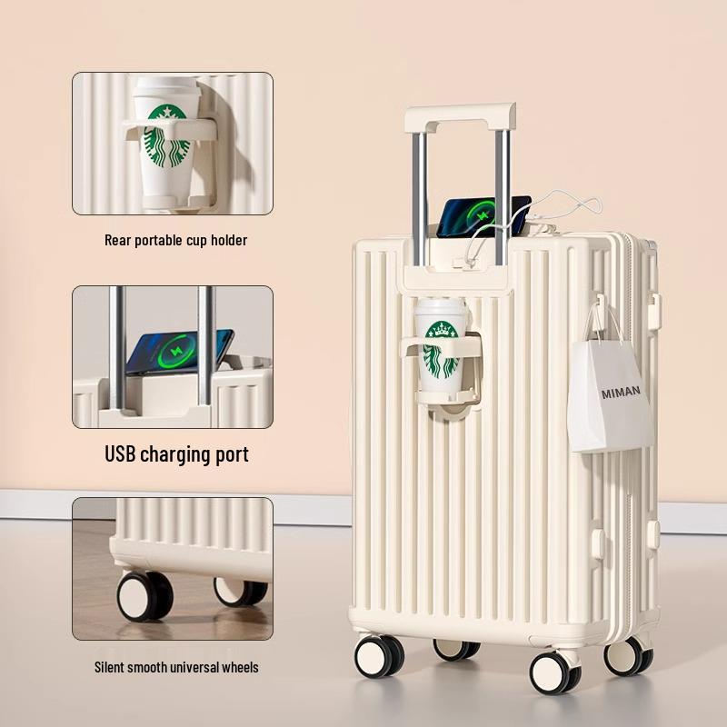 Women's High-Value Sturdy 20/24-Inch Mother-Child Trolley Case with Combination Lock for Travel