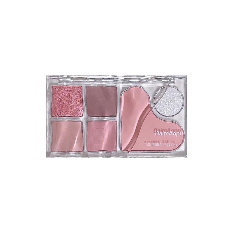 Daimanpu Water Moon Six-Color Matte Eyeshadow Palette: Fine Texture, Long-lasting, Perfect for Daily Beauty and Easy Student Makeup.