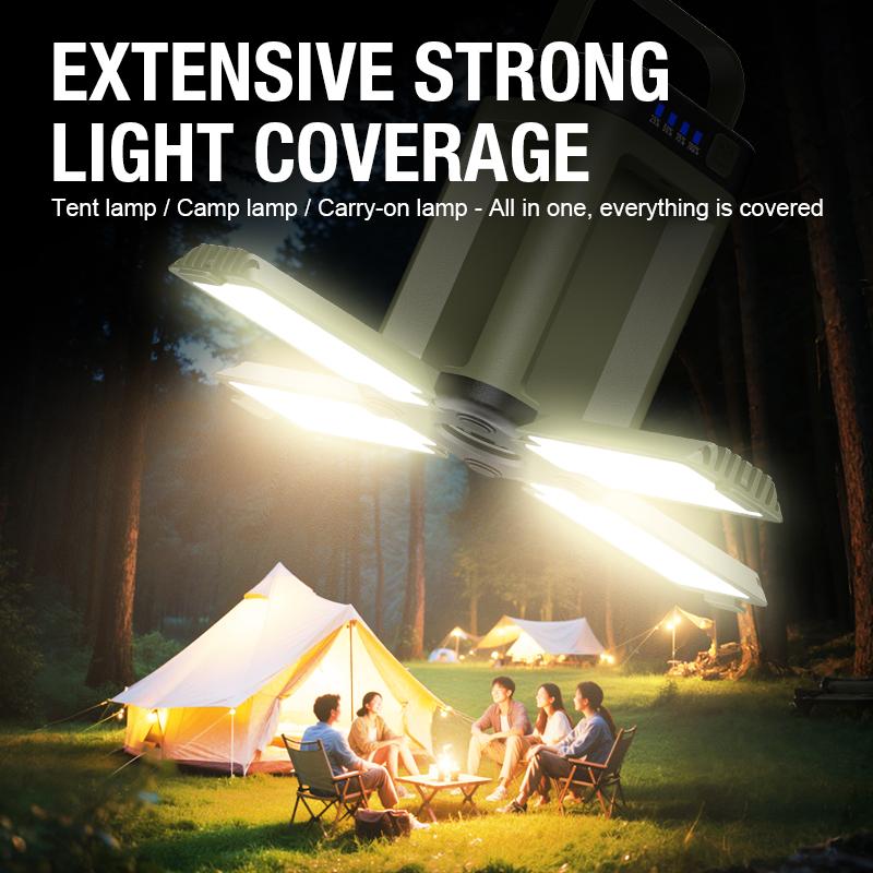 Outdoor portable mobile power light Type-C charging LED hanging multi gear tent light suitable for camping, hiking, and fishing