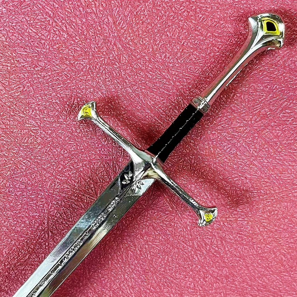 8.6inch Baggins Katana Ring Aragorn Sword Metal Ninja Knife Medieval Glamdring Narthil Real Japanese Katana Samurai Sabre Toy