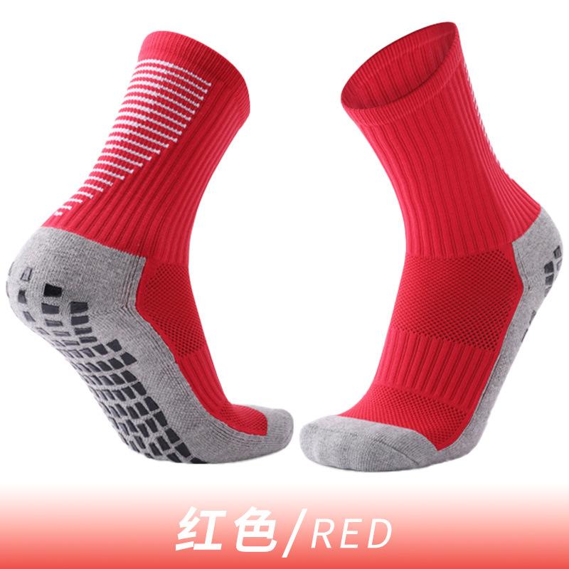 Children'S Breathable Sweat-Absorbing Medium Tube Socks Men'S Solid Color Non-Slip Dispensing Outdoor Sports Socks Competition Training Football Socks