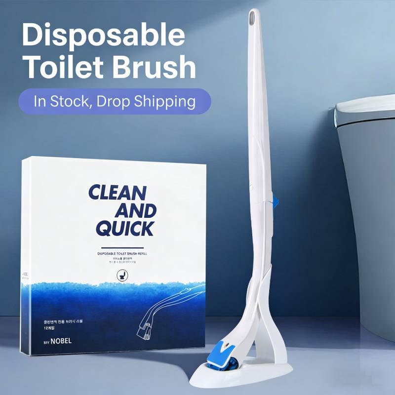 Modern Minimalist Disposable Toilet Brush Set With Cleaning Liquid For Home Bathroom Cleaning Supplies