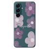 For Samsung Galaxy A17 5G Case Purple Flower Pattern Printing Straight Edge TPU Phone Back Cover