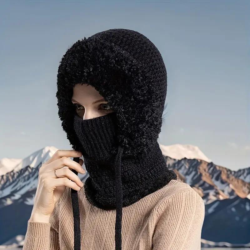 

Зимняя женская шапка-шарф, три в одном, зимняя женская пушистая шапка, простая и теплая, подходит для зимних ежедневных покупок, путешествий в отпуск