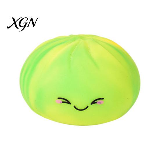 Colorful Dumpling Squeeze Toy Smiling Steamed Bun Stress Ball Anti-Anxiety Quick Rebound Soft Stretchy Simulated Dough Fidget Sensory TPR