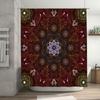 Vintage Pattern Shower Curtain Rustic Decor Boho Style Waterproof Fabric for Bathroom Multiple Sizes Available