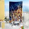 Soccer Fun Blue Heeler Customize Text Beach Towel High Absorbency & Quick-Dry Suitable for Swimming Gym Camping Yoga Vacation