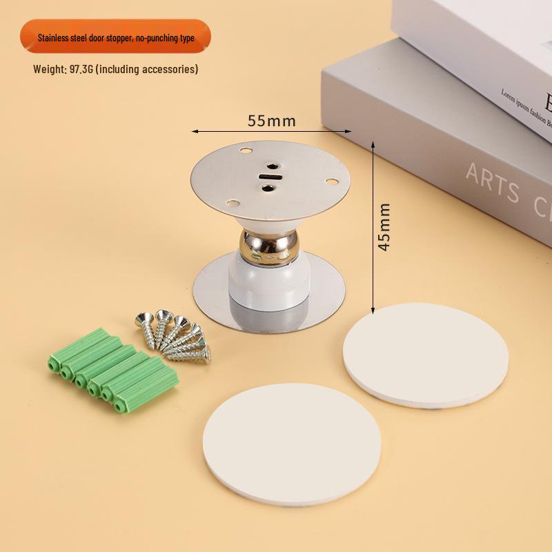 Magnetic Silicone Door Stopper: No-Drill, Anti-Collision Mini Stop for Wooden Bedroom Doors, Windproof Design.