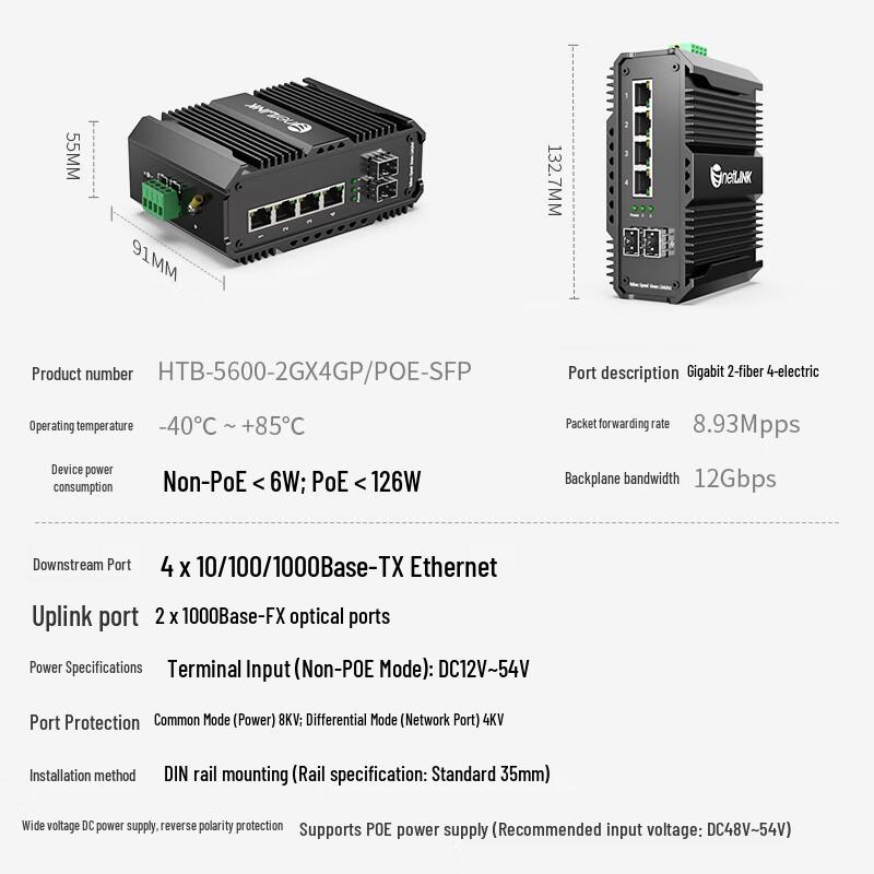 netLINK Gigabit Industrial PoE Ethernet Switch