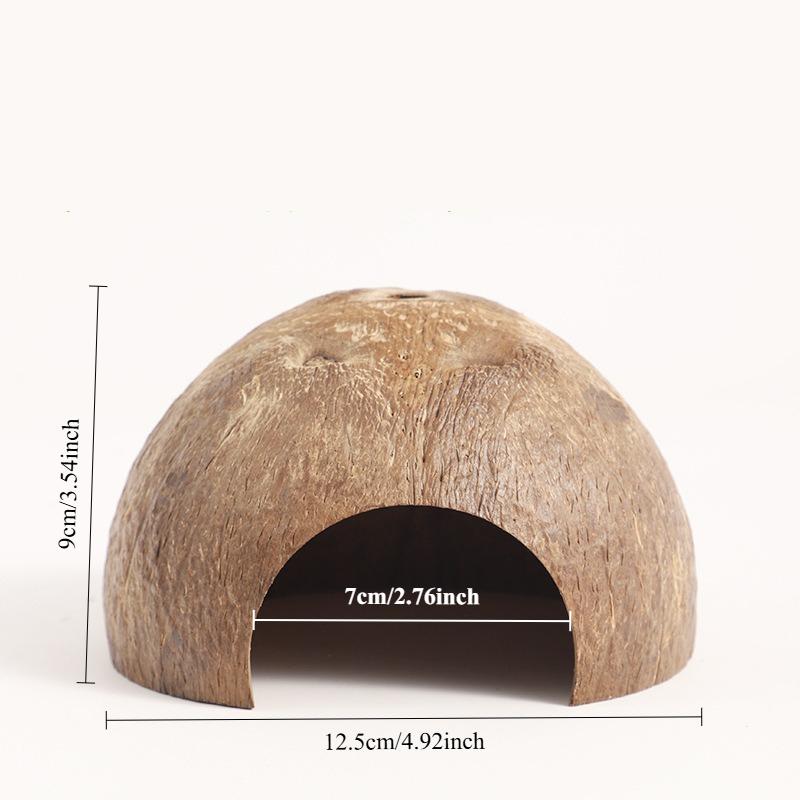 Hamster House Bite-resistant Natural Small Pet Coconut Cages Guinea-pig Hamster Hideout House Toy Wooden House Pet Supplies Natural Coconut Hut