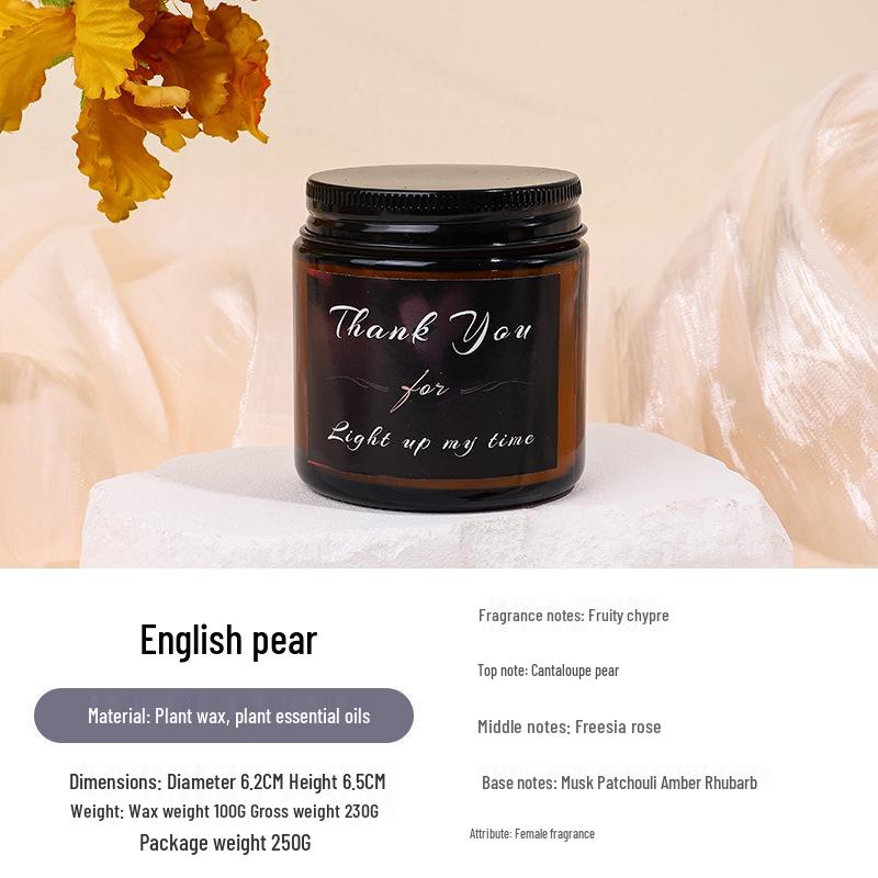 White Peach Oolong Scented Candle, 100g Amber Cup, Smokeless Plant Wax Aroma.