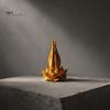 Elegantes Gold-Textur-Ornament 3D-gedruckte Buddha-Hand und Lotusblumen-Ornament, Basis Handgefertigte Geschenkstatue, Chinesischer Stil Zen-Dekoration für