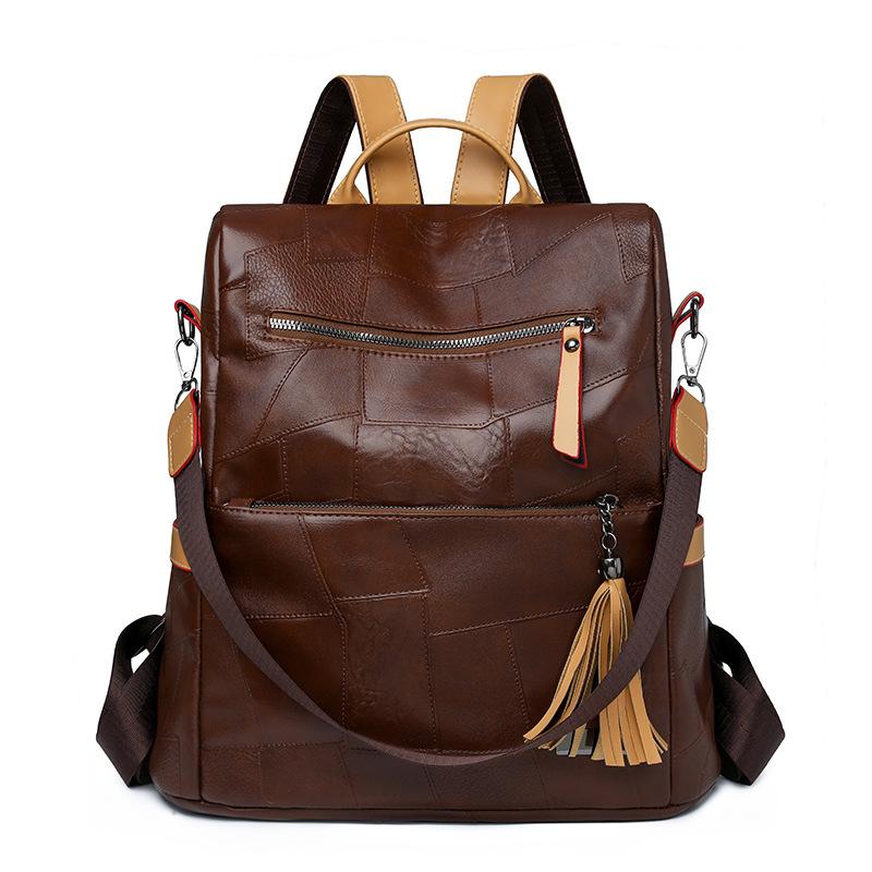 2025 new retro large capacity high texture fashion simple versatile women's backpack light leisure travel