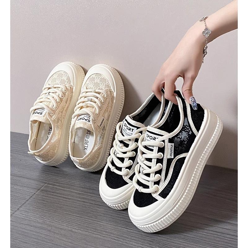 Mode Damen Mesh Atmungsaktive Freizeit-Sneakers Weibliche Herbstmode Schnürschuhe Vulkanisierte Schuhe Damen Plateau-Sneakers Zapatos De Mujer