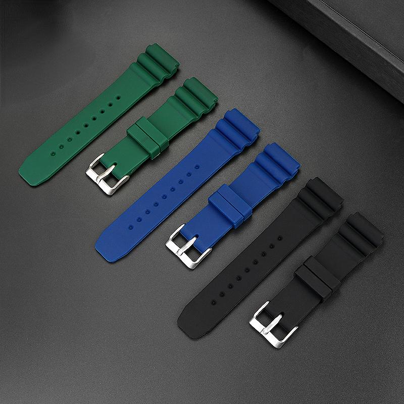 Silikonarmband 22 mm För CASIO swordfish dykklocka MDV-106 MDV-107 MTP-VD01D efr-303l klockarmband Orange grön herrarmband