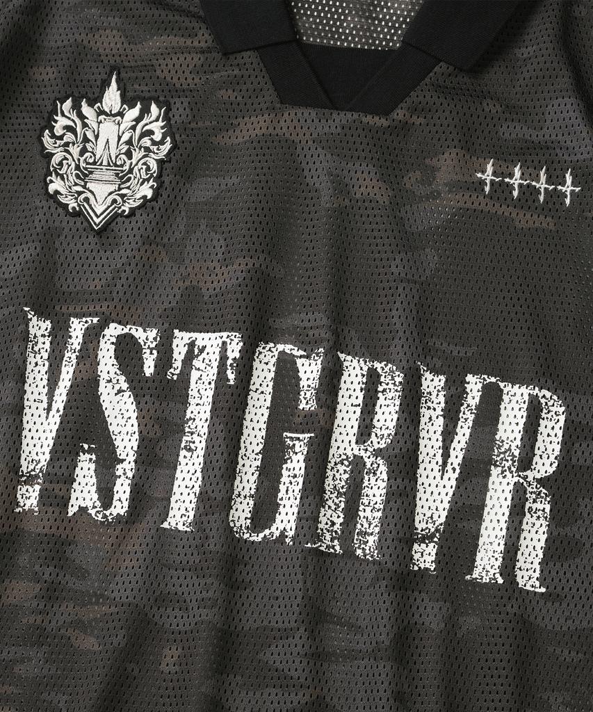 NOT4NERD Symbol Crest Mesh Collar T-Shirts - Black