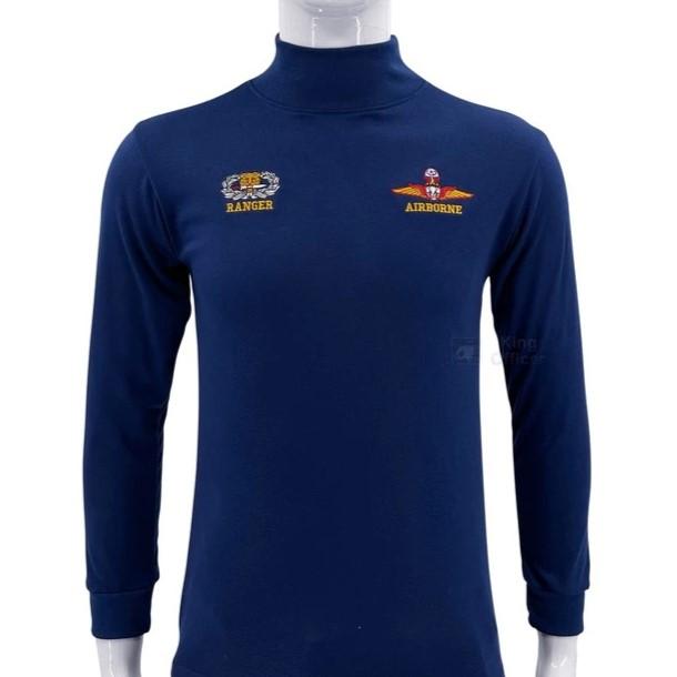 T-Shirt Königlich Thailändische Armee Ranger Tiger Schwert Luftlande Militär Soldat Thailand Rollkragen Langarm Gesticktes Logo Schnelltrocknend Herren Damen Unisex