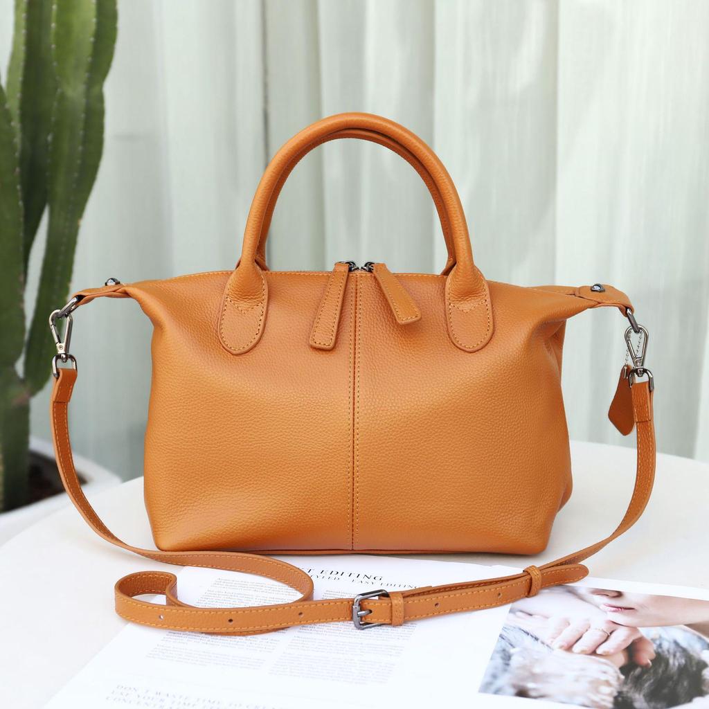 2025 Women's Genuine Cowhide Leather Shoulder Crossbody Bag - European & American Style