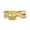 Lemon Quartz Crisscross Band Ring - 925 Sterling Silver Gold Vermeil