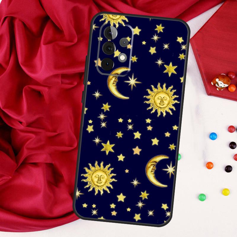 Vintage Moon and Sun Stars For Samsung Galaxy A15 A55 A53 A33 A35 A22 A32 A52 A54 A34 A14 A56 A36 A26 A16 A05 A06 Case