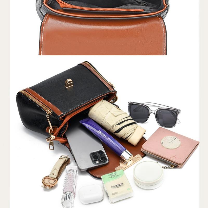 New Trendy and Personalized Women's Handbag with Contrasting Colors, Single Shoulder Crossbody, Hand-held Small Square Bag