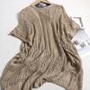 V-neck Hollow Out Swimsuit Cover Up Oversized Beach Wear Leisure Knitted Bikini Cover Up  Pool