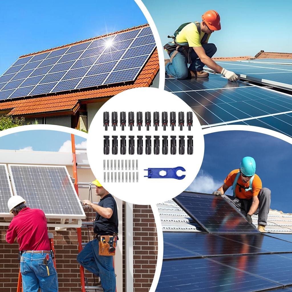 10pcs Solar Connectors 1000V 30ASolar Panel Branch PV Connectors Photovoltaic Connect Solar MC4 Waterproof Kit