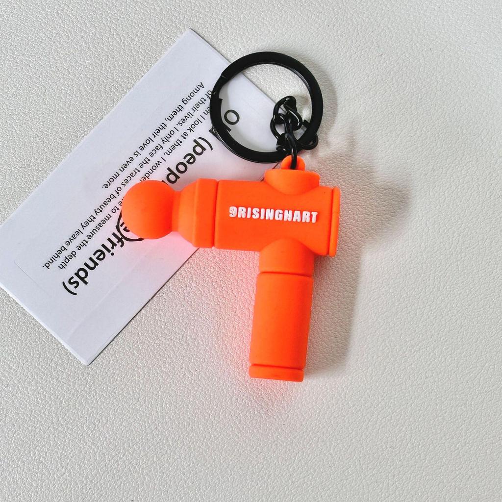 Mini Soft Rubber Fascia Gun Keychain: Sports Fitness Backpack Pendant & Souvenir Gift