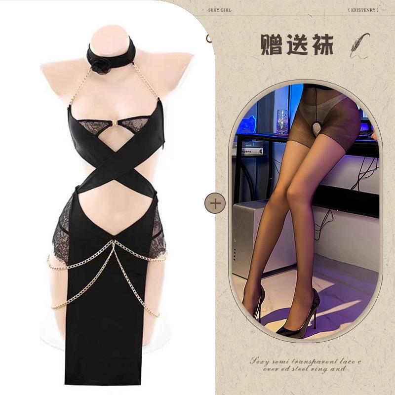 Lianyungang sexy underwear sexy clothes pure desire wind pajamas chain catwoman uniform temptation
