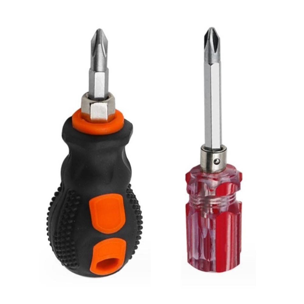 4pcs Steel Cross Shaped Flat Head Multipurpose Screwdriver Kit Home Repair Tool Magnetic Dual-purpose Screwdriver