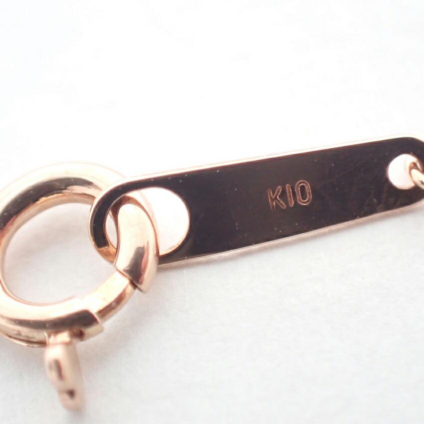 [Used] K10PG Diamond Flower Necklace/j12-14