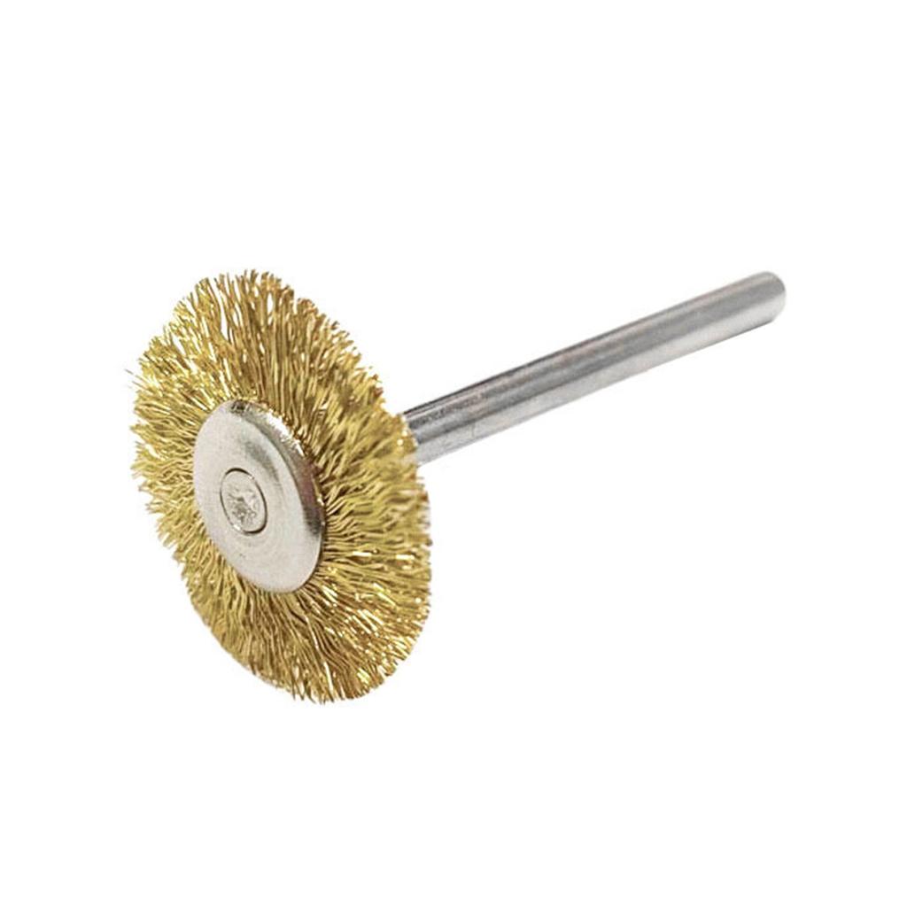 10pcs Copper Wire Wheel Brushes 3mm Mandrel For Precisions Cleaning And Rusts Removal For Metalwork And DIY Projects
