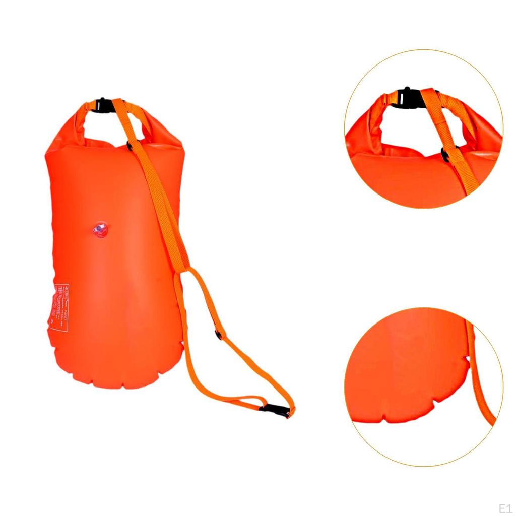 Swim Buoy Float Inflatable Easy to Use Portable Multifunctional,Detachable Backpack,Double Air Bag