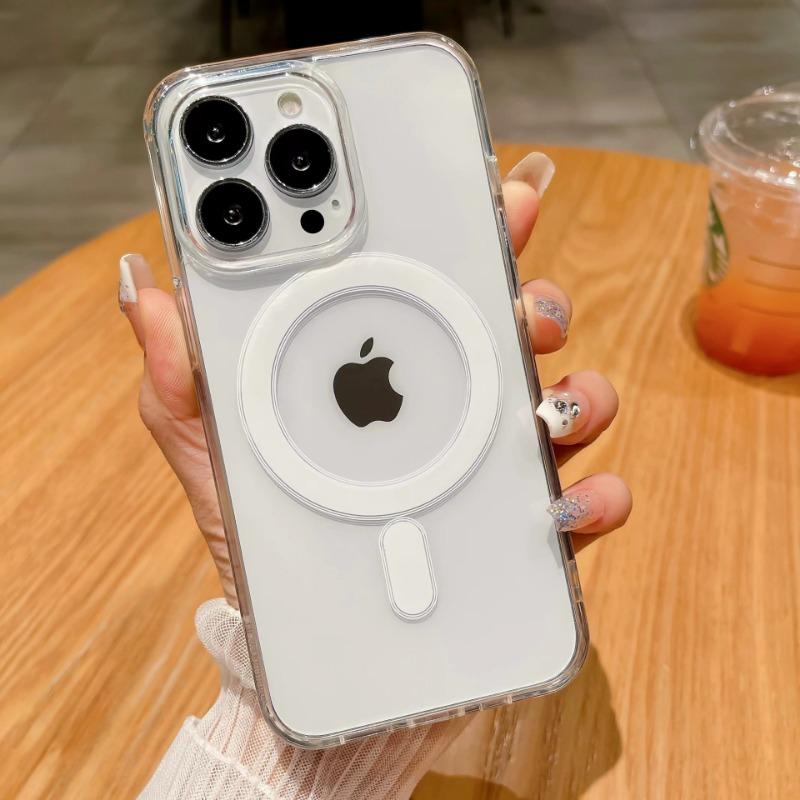 Applicable To Apple 17 Magnetic Charging Mobile Phone Case IPhone 16 ProMax Macaron Transparent 15 Drop Protection Case 14