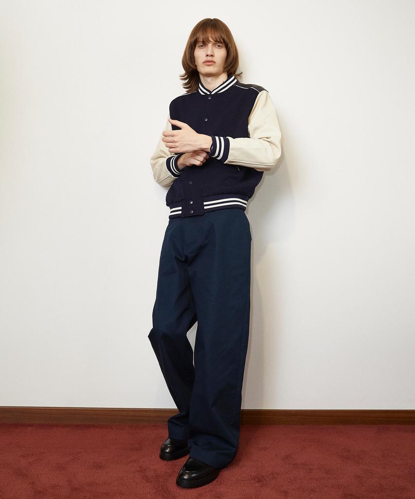 Lollingseutyudio Straight Chino Pants Cotton Twill Dark Navy