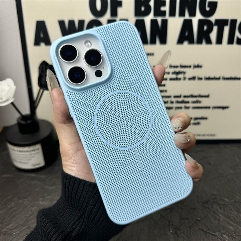 Breathable Magnetic iPhone 17 Thin Ring Case, Frosted Ultra-Thin Drop-Proof Heat Dissipating Protective Cover iPhone 11 Pro