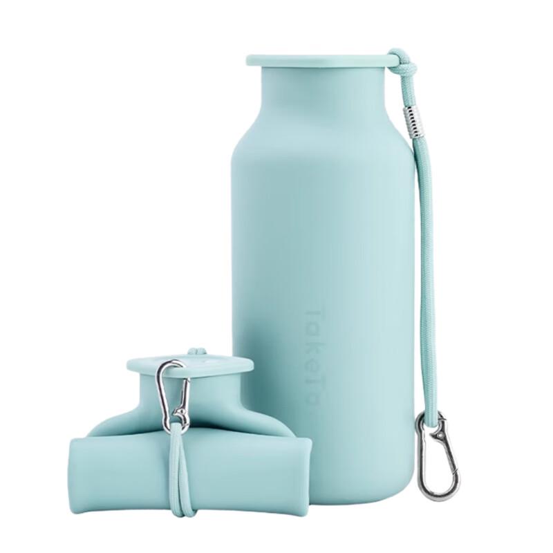 Складная силиконовая дорожная бутылка для воды