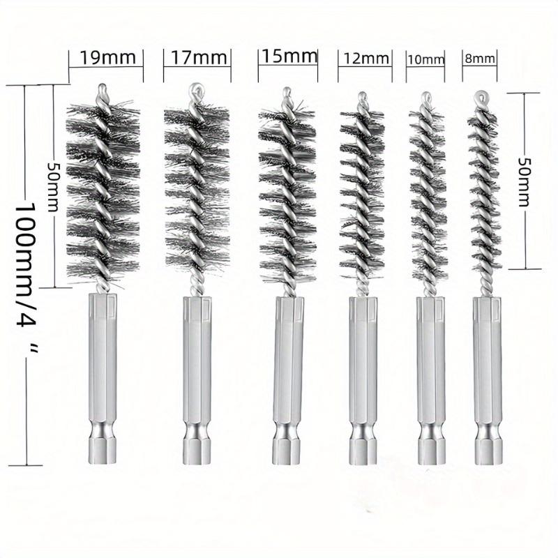 1 Set 6Pcs Stainless Steel Drilling Brush Twisted Wire Stainless Steel Cleaning Brushes for Electric Drill Rust Removal