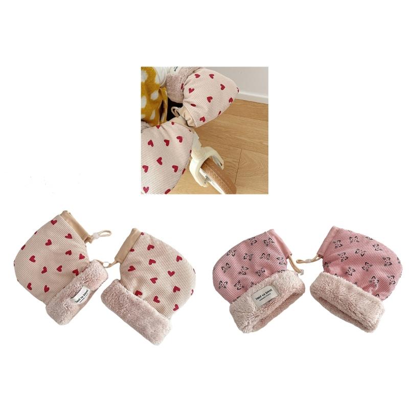 Windproof Infant Stroller Hand Muffs Outdoor Sports Mittens Cartoon Hand Warmer Scooter Gloves Accessory for Winter