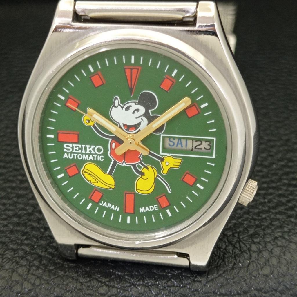 VINTAGE SEIKO AUTOMATIC 7019A JAPAN MENS GREEN COLOR DIAL WATCH a500152-2 R151a-a500152