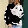 Herfst en Winter Dames 3D Kat Print met Capuchon Trui Hoodies & Sweatshirts (vrouwen)
