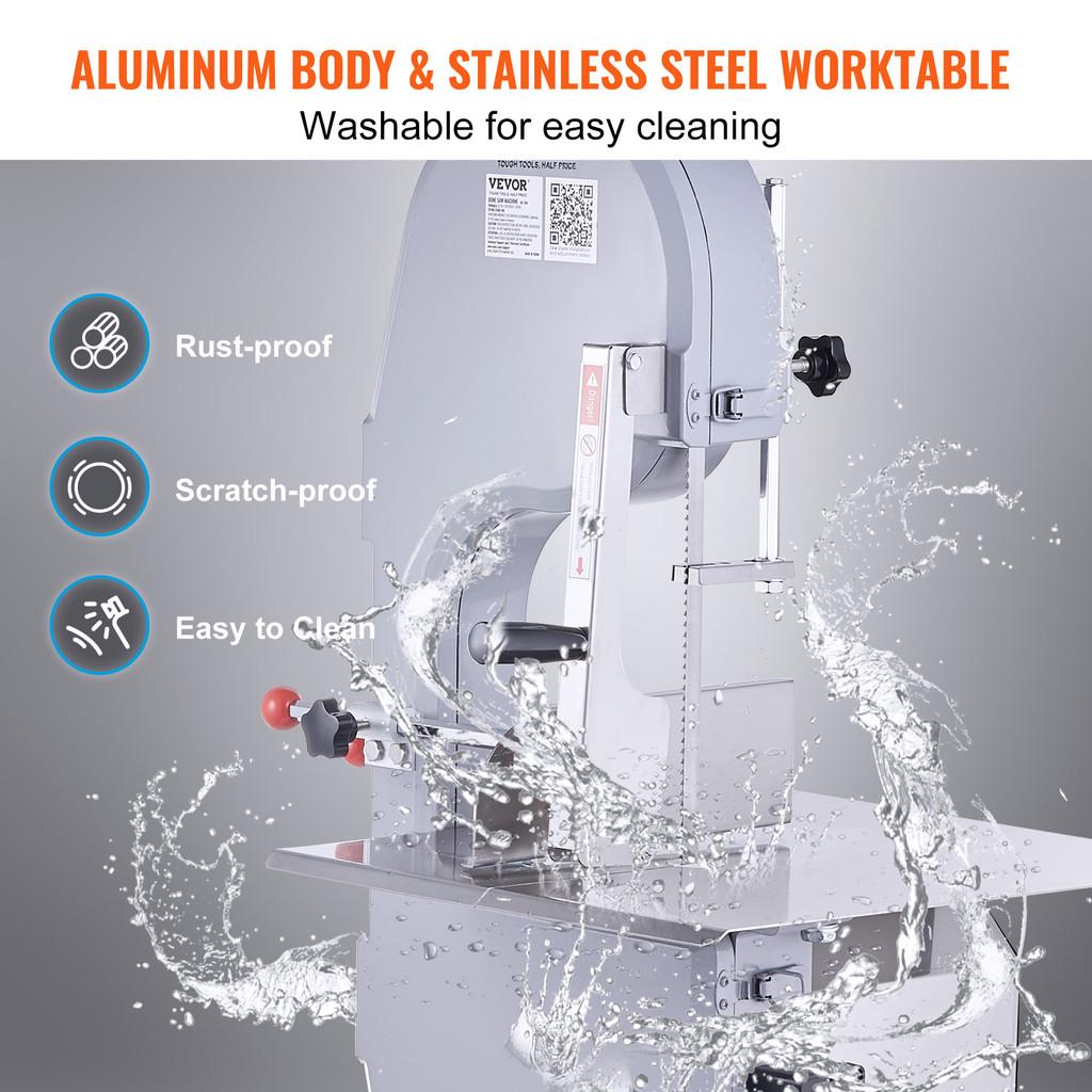 1500W High Power Stainless Steel Blade Bone Bandsaw Machine Commercial Electric Meat Bone Saw Countertop Bone Cutting Machine