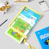 1Pc Art Transparent Hand Zip Folder Test Paper Storage Bag Student Handheld Cartoon With Clipboard Hard Shell Homework Holder