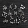 30pcs Antique Silver Plated Boho Vintage Flower Connector Charms Pendant DIY Necklace Bracelet Jewelry Making Findings Supplies