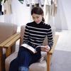 Autumn New Fashion Versatile High-end Striped Sweater Sweater Women's Chic Western Style Bottoming Shirt Top